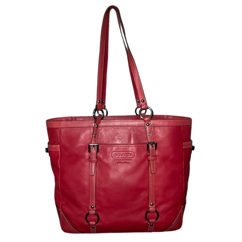 COACH Vintage Large Leather East West Gallery Tote Shoulder Bag